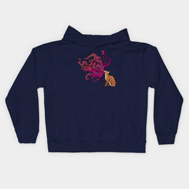 Cthulhu Cat Kids Hoodie by Rackham